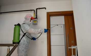 Vaka görülen apartmanlar dezenfekte ediliyor